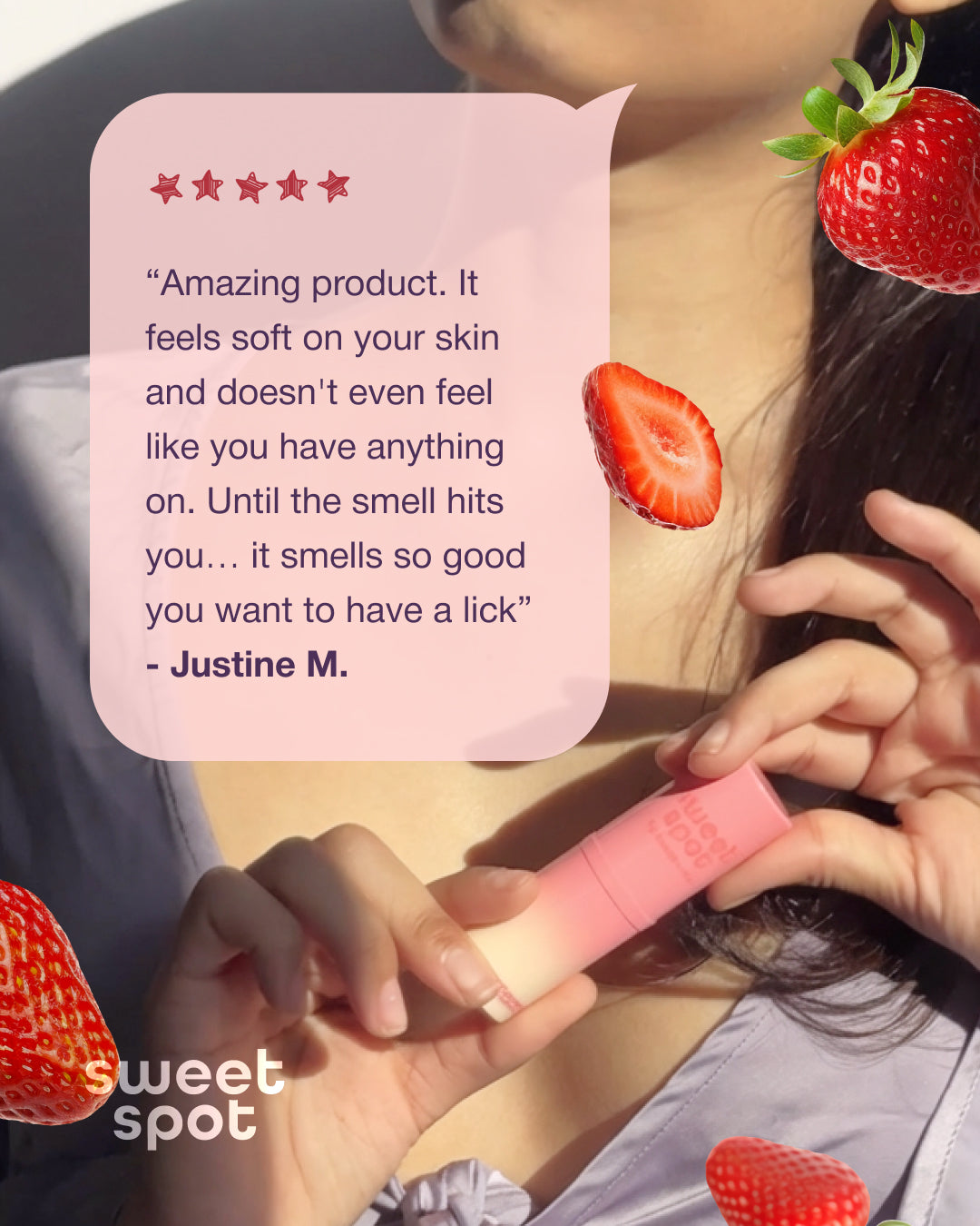 Sweetums Strawberries & Cream Solid Fragrance Stick