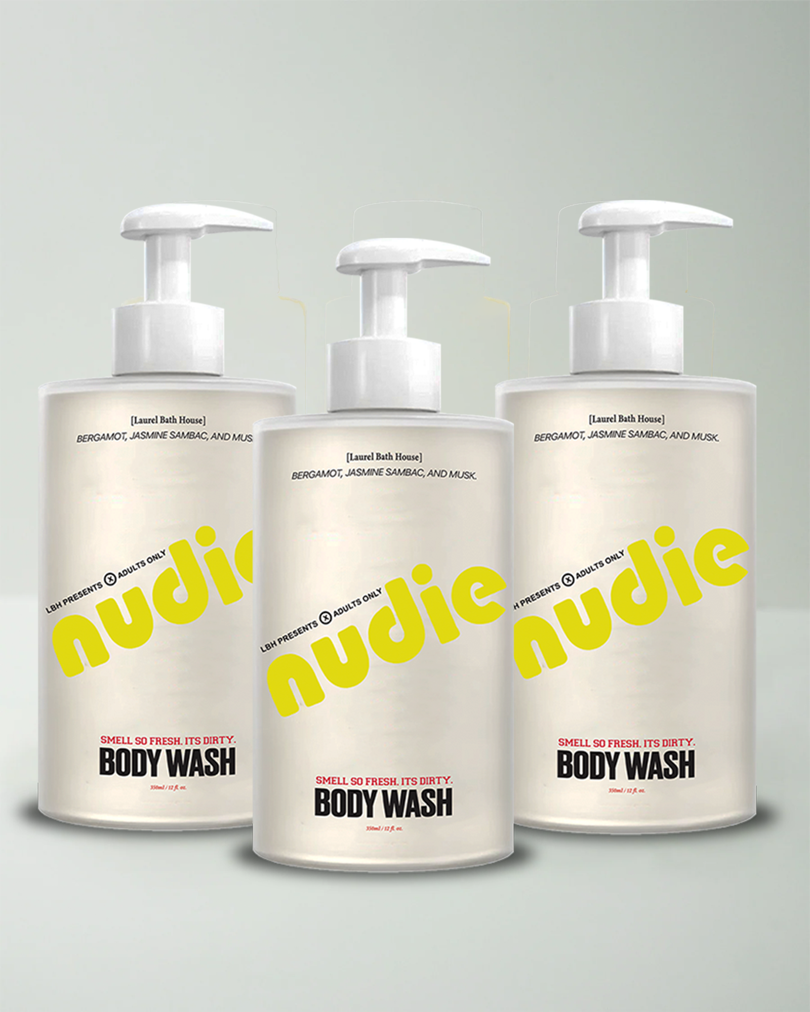 Laurel Bath House Nudie Body Wash 3-Pack — product on white background