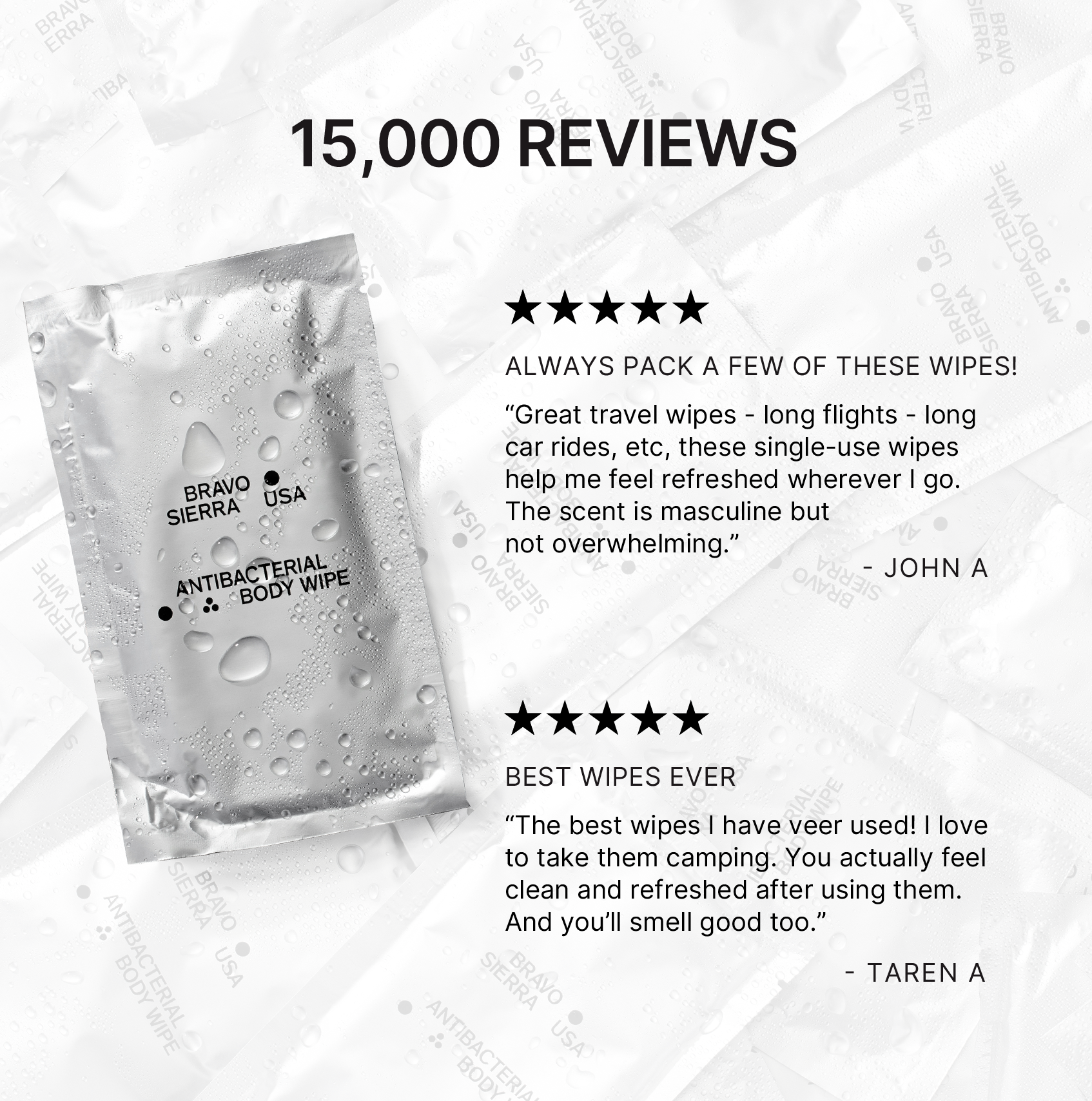 Bravo Sierra Antibacterial Body Wipes