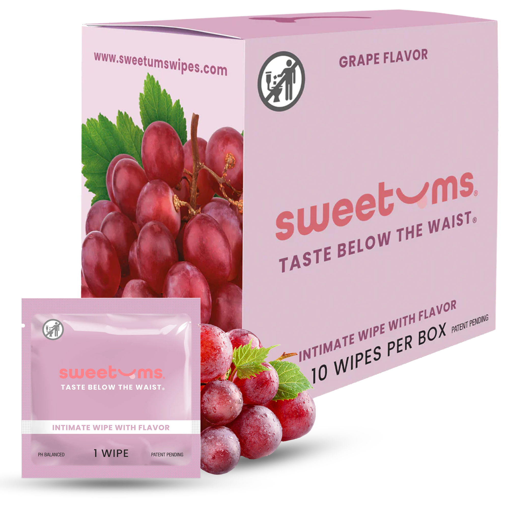 Sweetums Grape Flavored Intimate Wipes