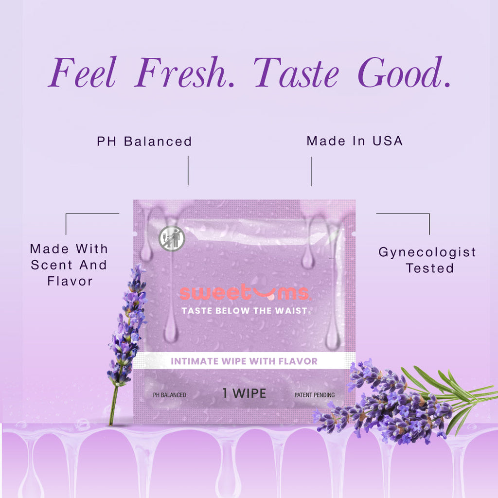 Sweetums Honey Lavender Flavored Intimate Wipes
