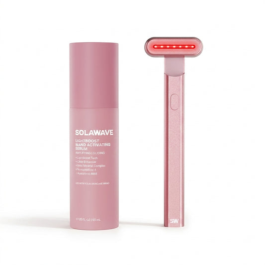 Solawave 4-in-1 Red Light Therapy Wand & Serum Kit — product on white background