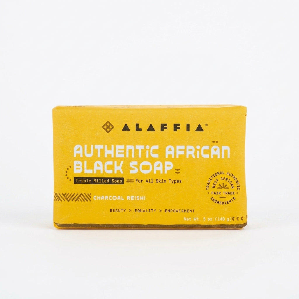 Authentic African Black Soap Triple Milled - Charcoal Reishi — product on white background