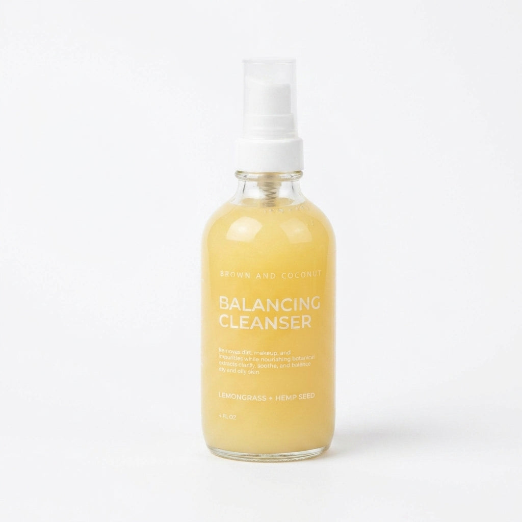 Brown and Coconut Balancing Cleanser — product on white background