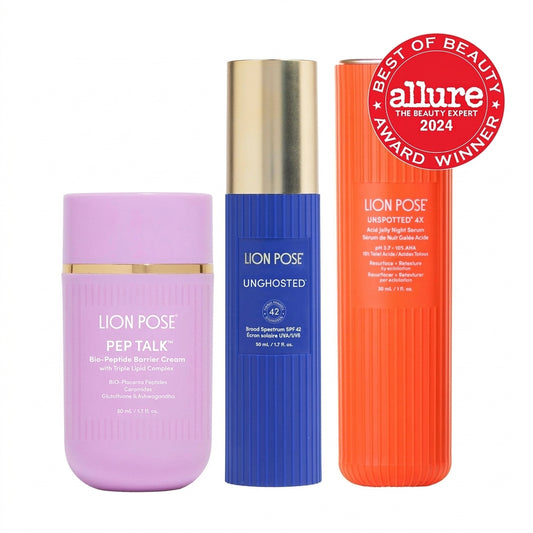 Lion Pose AHA + Barrier + SPF Complete Bundle — product on white background
