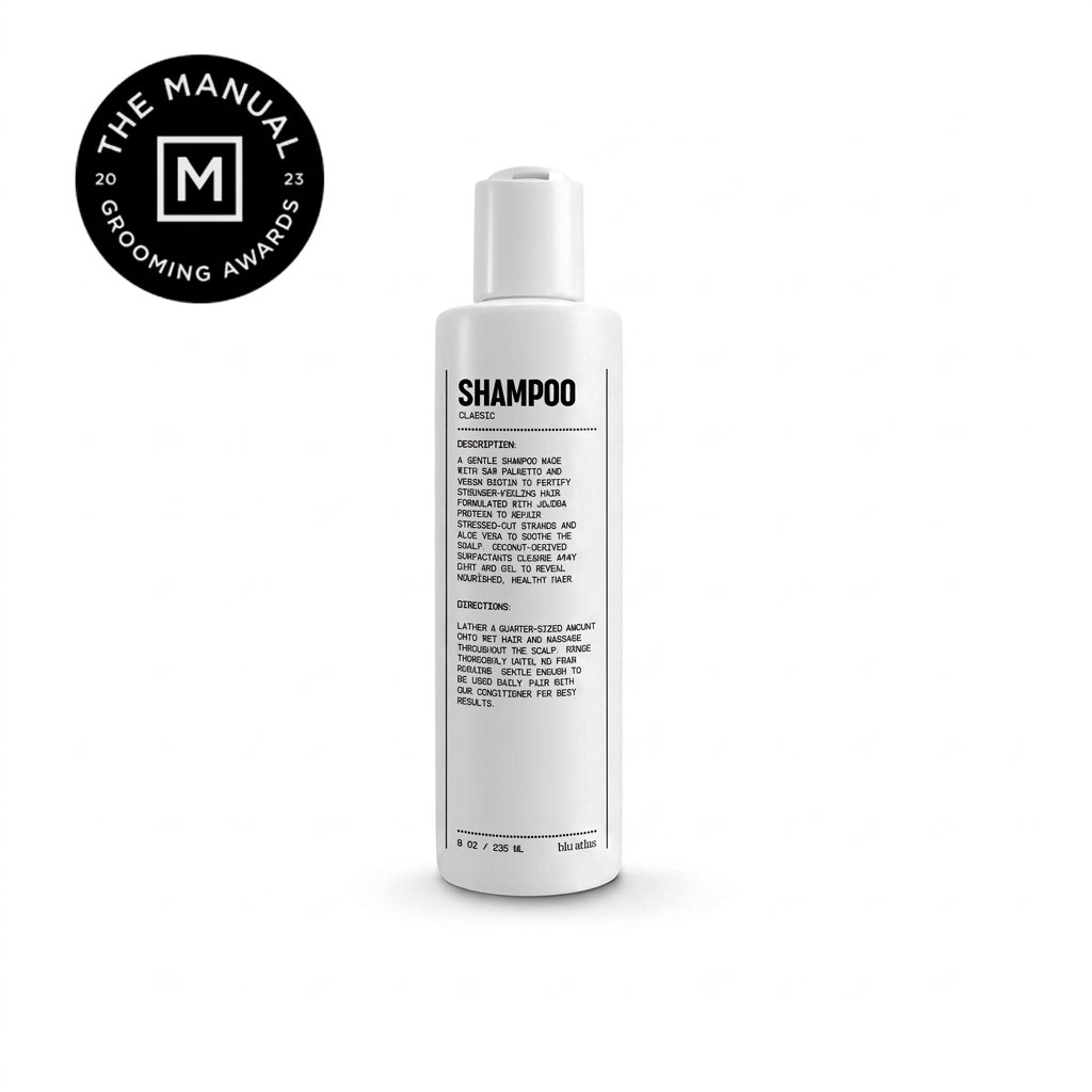 Blu Atlas Natural Shampoo — product on white background